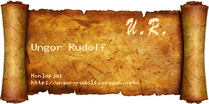 Ungor Rudolf névjegykártya