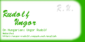 rudolf ungor business card